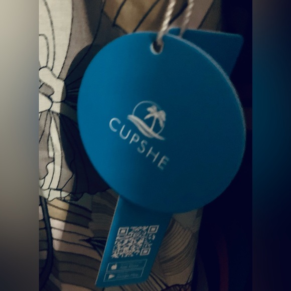 CUPSHE Cotton Print Halter Side Zipper Dress XL - Picture 5 of 5